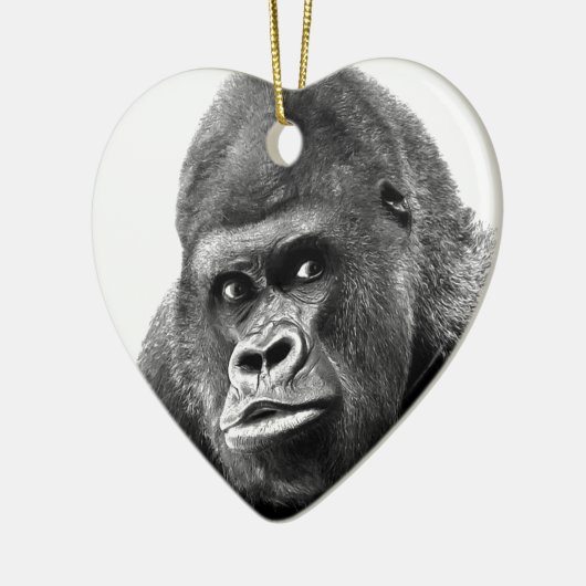Black White Gorilla Keramikornament (Links)
