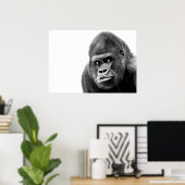 Black White Gorilla Poster (Heimbüro)