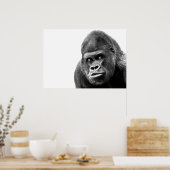 Black White Gorilla Poster (Küche)