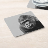 Black White Gorilla Rechteckiger Pappuntersetzer (angewinkelt)