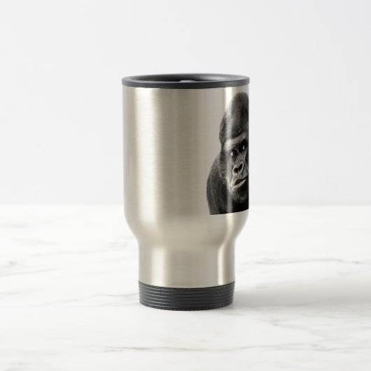 Black White Gorilla Reisebecher (Mittel)