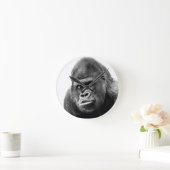 Black White Gorilla Runde Wanduhr (Zuhause)