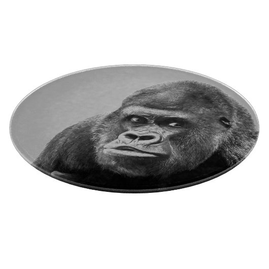 Black White Gorilla Schneidebrett (Ecke)