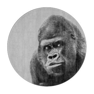 Black White Gorilla Schneidebrett