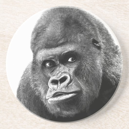 Black White Gorilla Untersetzer (Vorne)