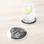 Black White Gorilla Untersetzer (Seite)