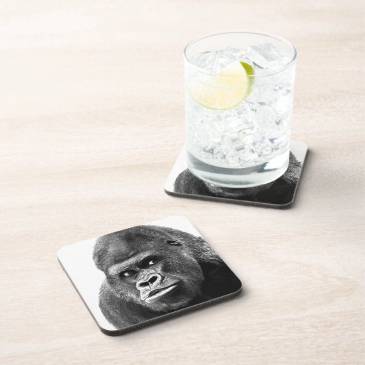 Black White Gorilla Untersetzer (Rechte Seite)