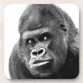 Black White Gorilla Untersetzer (Vorderseite)