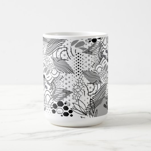 black, white, gradient abstract design mug kaffeetasse (Mittel)