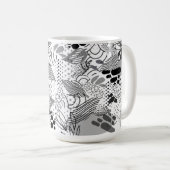 black, white, gradient abstract design mug kaffeetasse (VorderseiteRechts)