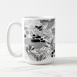 black, white, gradient abstract design mug kaffeetasse