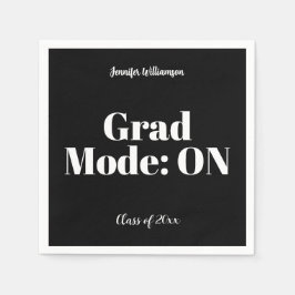 Black White Graduation Party Napkins Customizable Serviette