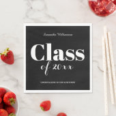Black White Graduation Party Napkins Customizable Serviette (Beispiel)