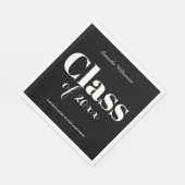 Black White Graduation Party Napkins Customizable Serviette (Ecke)