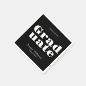 Black White Graduation Party Napkins Customizable Serviette (Ecke)