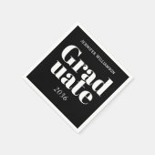 Black White Graduation Party Napkins Customizable Serviette (Ecke)