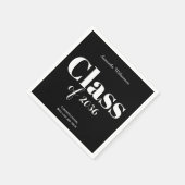 Black White Graduation Party Napkins Customizable Serviette (Ecke)