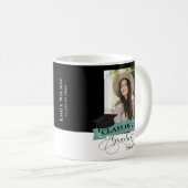 Black & White Graduation Photo Mug – Class of 2026 Kaffeetasse (VorderseiteRechts)