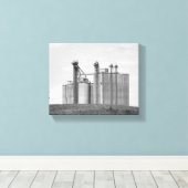 Black & White Grain Elevator auf einem Hügel 8x10 Leinwanddruck (Insitu (Holzboden))