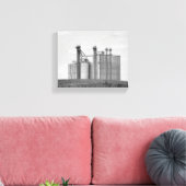 Black & White Grain Elevator auf einem Hügel 8x10 Leinwanddruck (Insitu (Wohnzimmer))