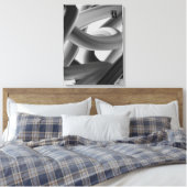 Black White Gray Abstract  Leinwanddruck (Insitu (Schlafzimmer))