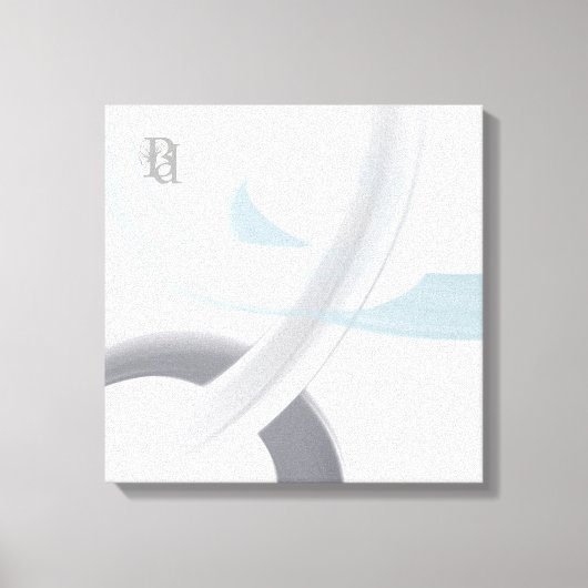 Black White Gray Blue Abstract  Leinwanddruck (Vorderseite)