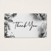 Black White Gray Botanical Thank You Discount Card (Vorderseite)