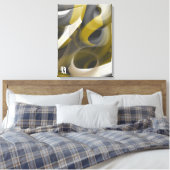 Black White Gray Gold Abstract Leinwanddruck (Insitu (Schlafzimmer))