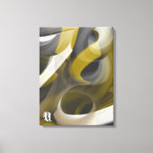 Black White Gray Gold Abstract  Leinwanddruck (Vorderseite)