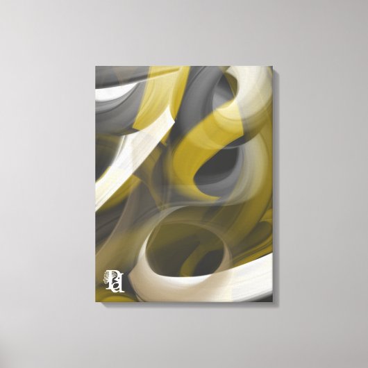 Black White Gray Gold Abstract  Leinwanddruck (Vorderseite)