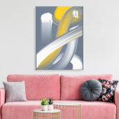 Black White Gray Gold Abstract Leinwanddruck (Insitu (Wohnzimmer))