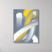 Black White Gray Gold Abstract Leinwanddruck (Vorderseite)