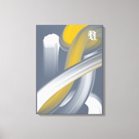 Black White Gray Gold Abstract  Leinwanddruck (Vorderseite)