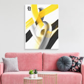 Black White Gray Gold Abstract Leinwanddruck (Insitu (Wohnzimmer))