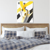 Black White Gray Gold Abstract  Leinwanddruck (Insitu (Schlafzimmer))