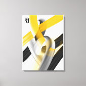 Black White Gray Gold Abstract  Leinwanddruck (Vorderseite)