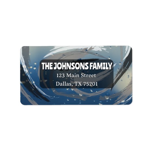 Black, White & Gray Return Address Label Adressaufkleber (Vorne)