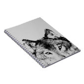 Black & White Gray Wolf Eyes Notebook Notizblock (Rechte Seite)