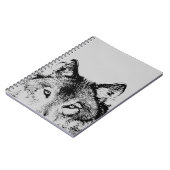 Black & White Gray Wolf Eyes Notebook Notizblock (Linke Seite)