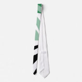 Black White Green Retro Painting Abstract Krawatte (Rückseite)