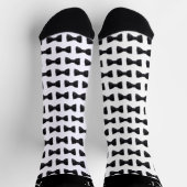 Black & White Groomsmen Wedding Monogram Socken (Oben)