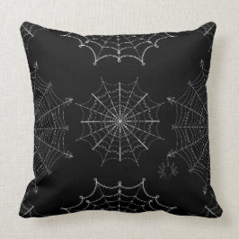 Black & White Halloween Spider Webs Kissen