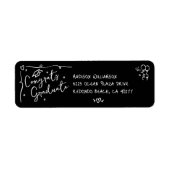 Black White Hand Drawn Doodle Graduation Address (Vorne)