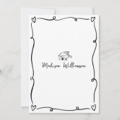 Black White Hand Drawn Doodles Graduation Party Einladung (Rückseite)