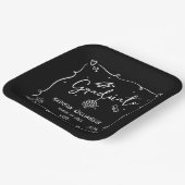 Black White Hand Drawn Doodles Style Graduation Pappteller (Gewinkelt)