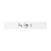 Black & White Hand Drawn Monogram Wedding Einladungsbanderole (Flach)