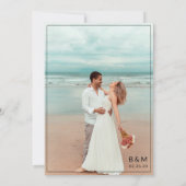 Black & White Handwritten Script Photo Wedding Einladung (Rückseite)