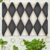 Black & White Harlequin Diamond Karo Gothic Geschirrtuch (Gefaltet)