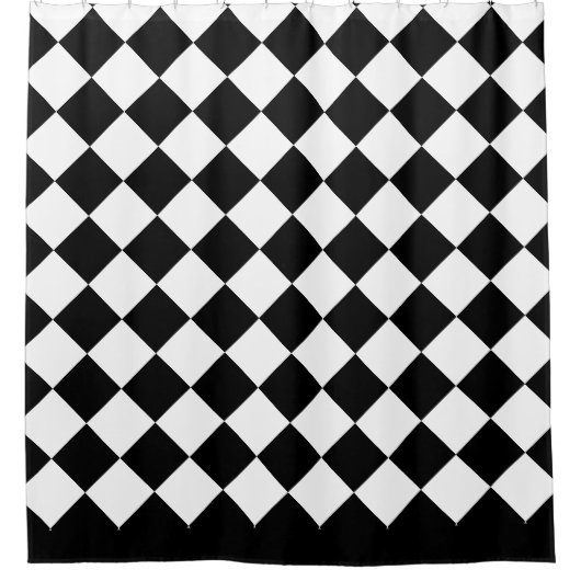 Black & White Harlequin Diamonds Duschvorhang (Vorderseite)