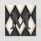 Black & White Harlequin Dramatic Custom Monogram Begleitkarte (Vorderseite)